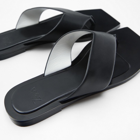zara minimal flat sandals